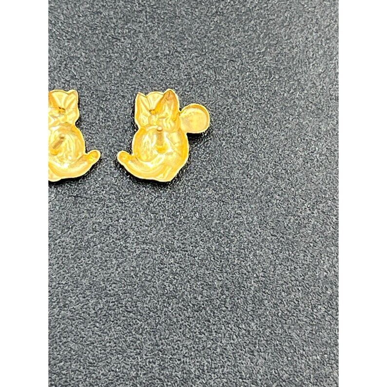 Disney DX 14K Yellow Gold Iconic Minnie Mouse Bow Small Delicate Stud Earrings image 7