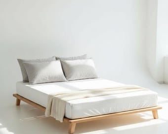 Massivholz Podest | Minimalistischer skandinavischer moderner Low Profil Rahmen