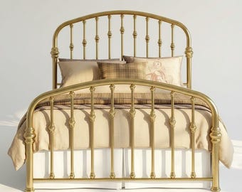 Anpassbarer Messingbettrahmen - Vintage-Metallbett im viktorianischen Stil