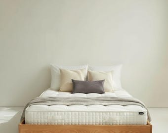 Massivholz-Platform Bettrahmen | Minimalistisches Bodenbett im japanischen Stil