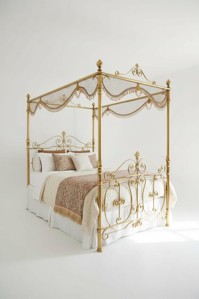 Victorian Canopy Iron Bed | Luxury Fo...