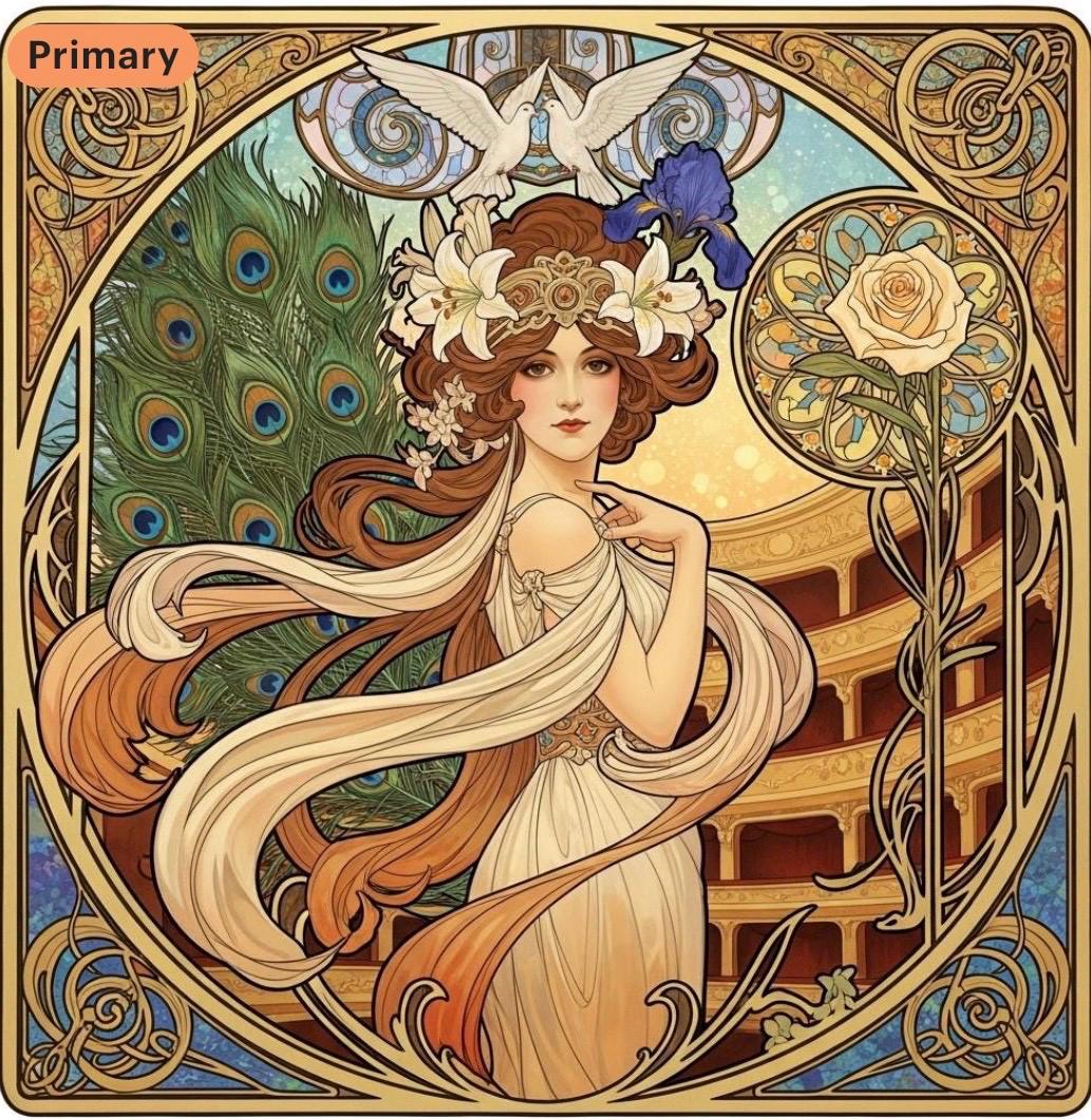 3x Art Nouveau Goddess Print: Vintage Belle Époque Wall Decor (digital ...