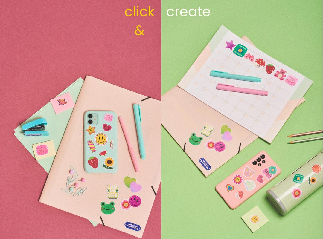Cute Printable Floral Stickers by Click and Create - Etsy