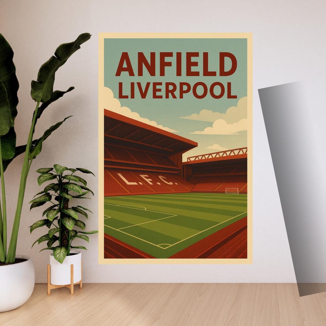 Anfield Stadium Print: Liverpool FC Poster, Football Stadium Art - Etsy