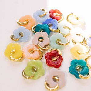 Color Me Daisy Hoop Earrings || Choose Color