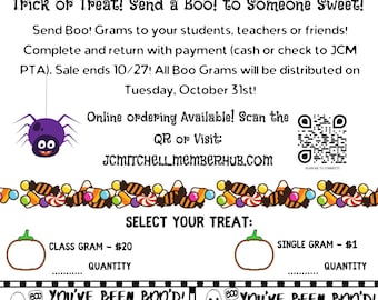Anpassbare Halloween Boo Gramm Flyer Vorlage: PTO PTA, Englisch & Spanisch (Digitaler Download)