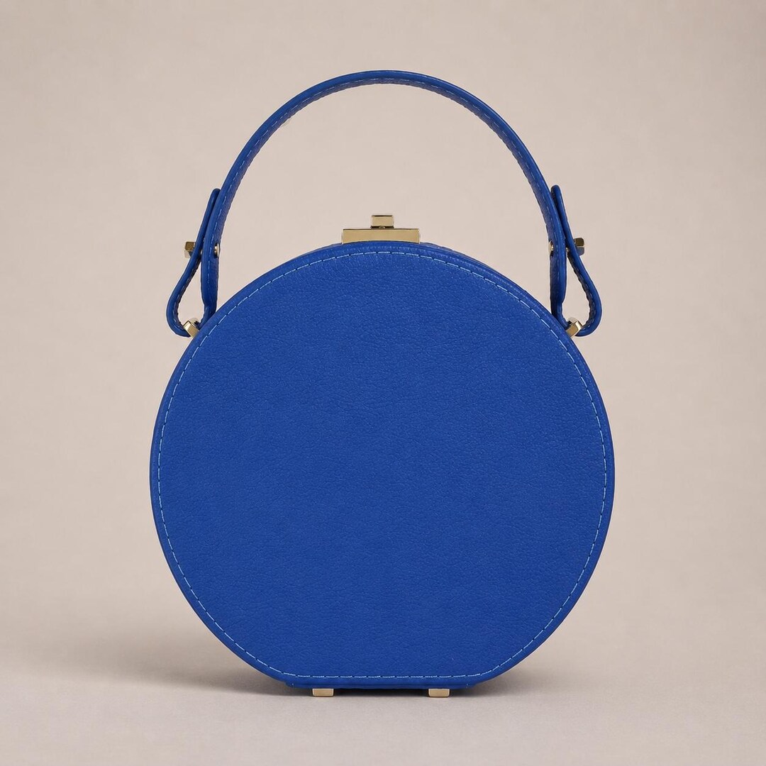 The Colette Hatbox | Italian Leather Round Handbag | Structured