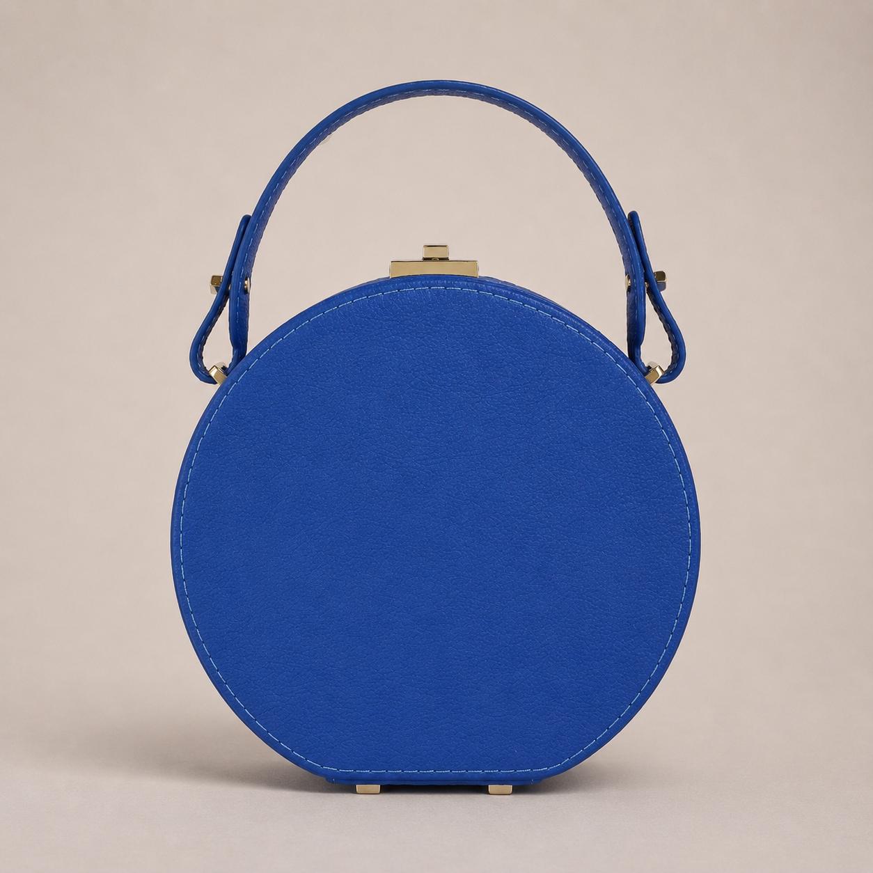 The Colette Hatbox | Italian Leather Round Handbag | Structured