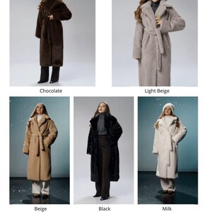 Chocolate Brown Faux Fur Coat – Oversized Luxury Winter Coat, Old Money Style Outerwear for Women, Women's Fluffy Long Wrap, XS-S-M-L-XL image 5