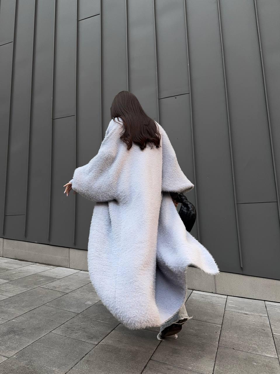 Gray Long Alpaca Wool Cardigan, Maxi Oversized Knit Coat, Belted