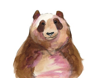 High quality original A3 art print wall decor Giant Brawn Panda