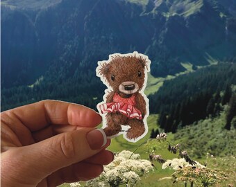 Pegatina de vinilo del osito de peluche Aya