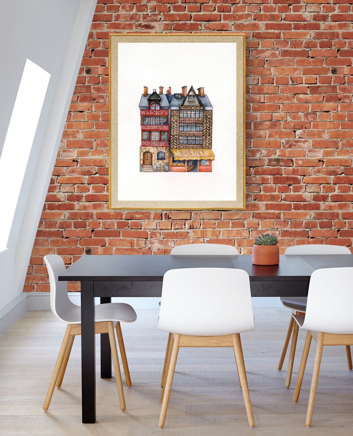 Original Wonky Houses Paintinghouse Painting Original Etsy