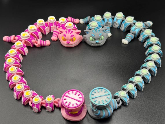 Cheshire Cat Dragon | 3D Printed Articulated Fidget Toy | Basic and Glow in The Dark Versions