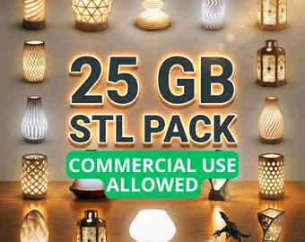 3D Printable Lamp STL Bundle | 25Go Ambient Lighting Models (Digital Download)