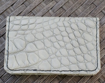 Mens wallet,leather wallet,alligator wallet,alligator leather,white wallet,white alligator wallet,white alligator,cards holder,ooak