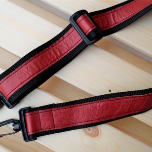 Red strap,leather straps,leather replacement,crossbody straps,replacement strap,leather purse strap,nylon strap,red leather strap image 1