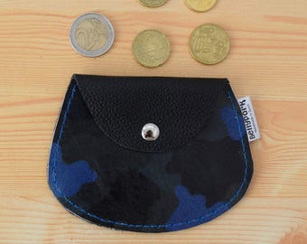 Leather coin purse,leather change purse,change purse leather,camo leather,camo coin purse,blue coin purse,mens coin purse,minimalist purse