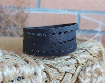 Black bracelet,leather bracelet,leather cuff,Black cuff,hot Black cuff,pink leather cuff,wide cuff,wide leather cuff,multistrap cuff