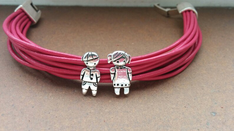 mother jewelry,mother cuff,Couple bracelet daughter and son,leather bracelet leather cuff,lovers cuff Mother/'s day boy and girl bracelet
