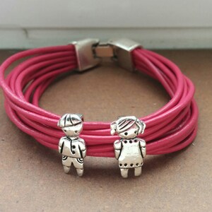mother jewelry,mother cuff,Couple bracelet daughter and son,leather bracelet leather cuff,lovers cuff Mother/'s day boy and girl bracelet