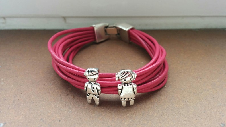 mother jewelry,mother cuff,Couple bracelet daughter and son,leather bracelet leather cuff,lovers cuff Mother/'s day boy and girl bracelet