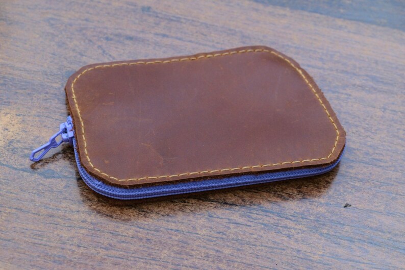 Leather coin purse small purse card holder small coin purse leather wallet,brown purse zippered wallet card purse zippered coin purse