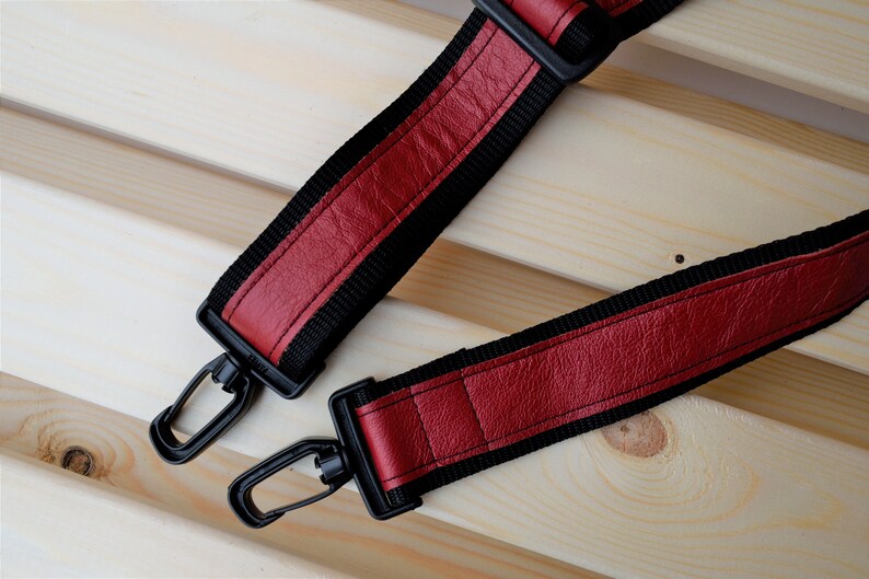 Red strap,leather straps,leather replacement,crossbody straps,replacement strap,leather purse strap,nylon strap,red leather strap image 4