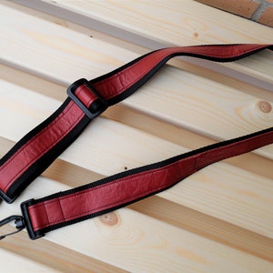 Red strap,leather straps,leather replacement,crossbody straps,replacement strap,leather purse strap,nylon strap,red leather strap image 2