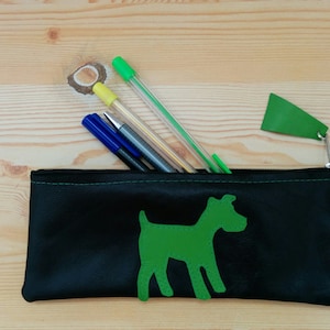 Astuccio in pelle, quaderni in pelle, custodia in pelle, astuccio di cane, matita nera Custodia, custodia in pelle, portamonete in pelle, cuoio del cane, custodia del cane