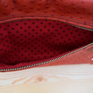 Leather clutch,red leather purse,leather purse bag,ostrich leather clutch,red handbag,leather clutches,red leather bag,leather clutch red image 6