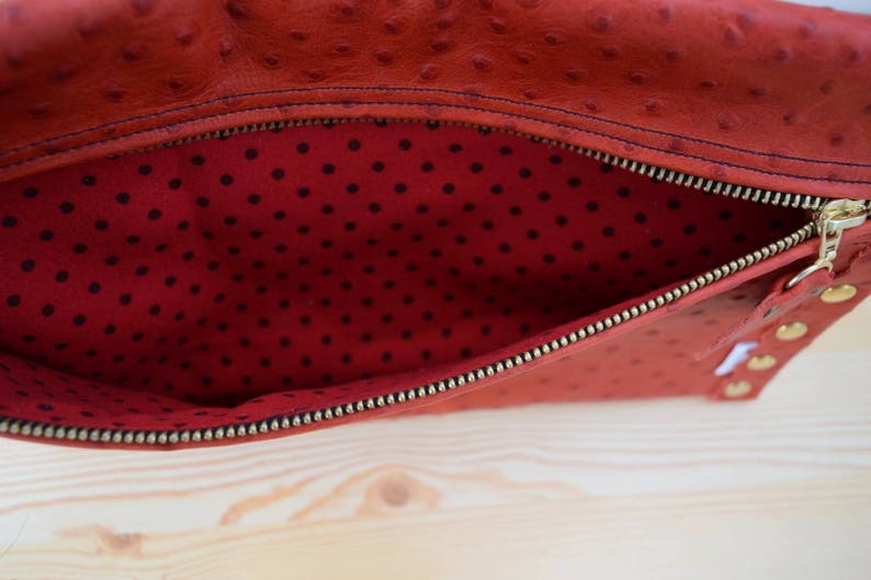 Leather clutch,red leather purse,leather purse bag,ostrich leather clutch,red handbag,leather clutches,red leather bag,leather clutch red image 6