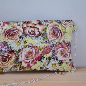 Leather bag,leather clutch, leather purse,flowers clutch,printed clutch,printed leather,patent leather clutch,yellow leather clutch image 3