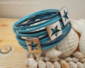 Stars bracelet,stars cuff,blue cuff,blue stars cuff,blue bracelet, leather bracelet,blue leather cuff, blue stars leather,stars jewelry