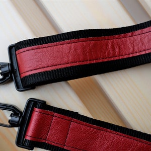 Red strap,leather straps,leather replacement,crossbody straps,replacement strap,leather purse strap,nylon strap,red leather strap image 5