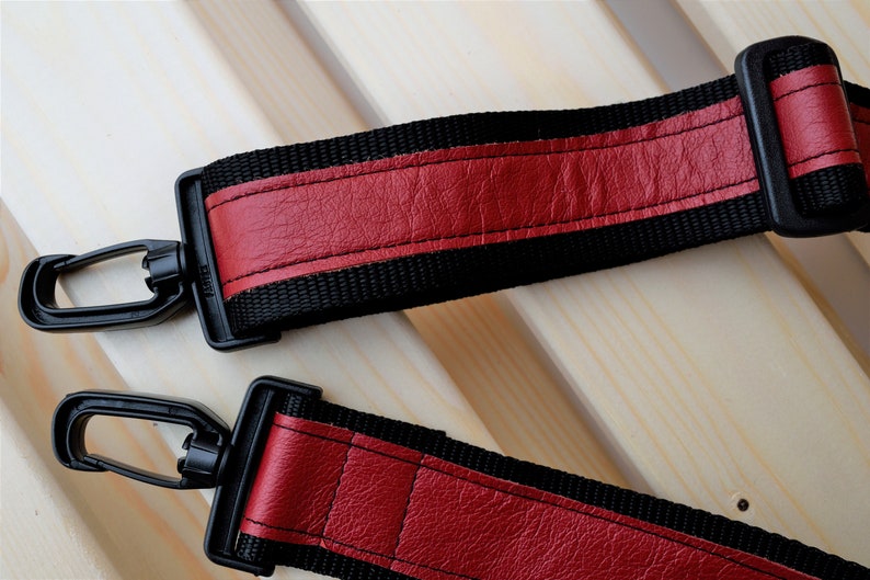 Red strap,leather straps,leather replacement,crossbody straps,replacement strap,leather purse strap,nylon strap,red leather strap image 5