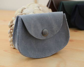 Change purse,leather coin purse,gray coin purse,pocket coin purse,leather wallet,mens wallet,mini coin purse,minimalist purse,grey wallet