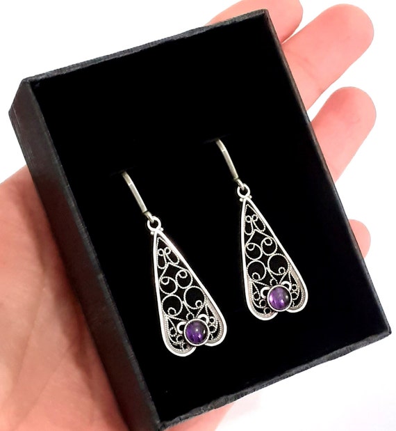 Filigree Dangle Light Earrings for Women, Made From Sterling