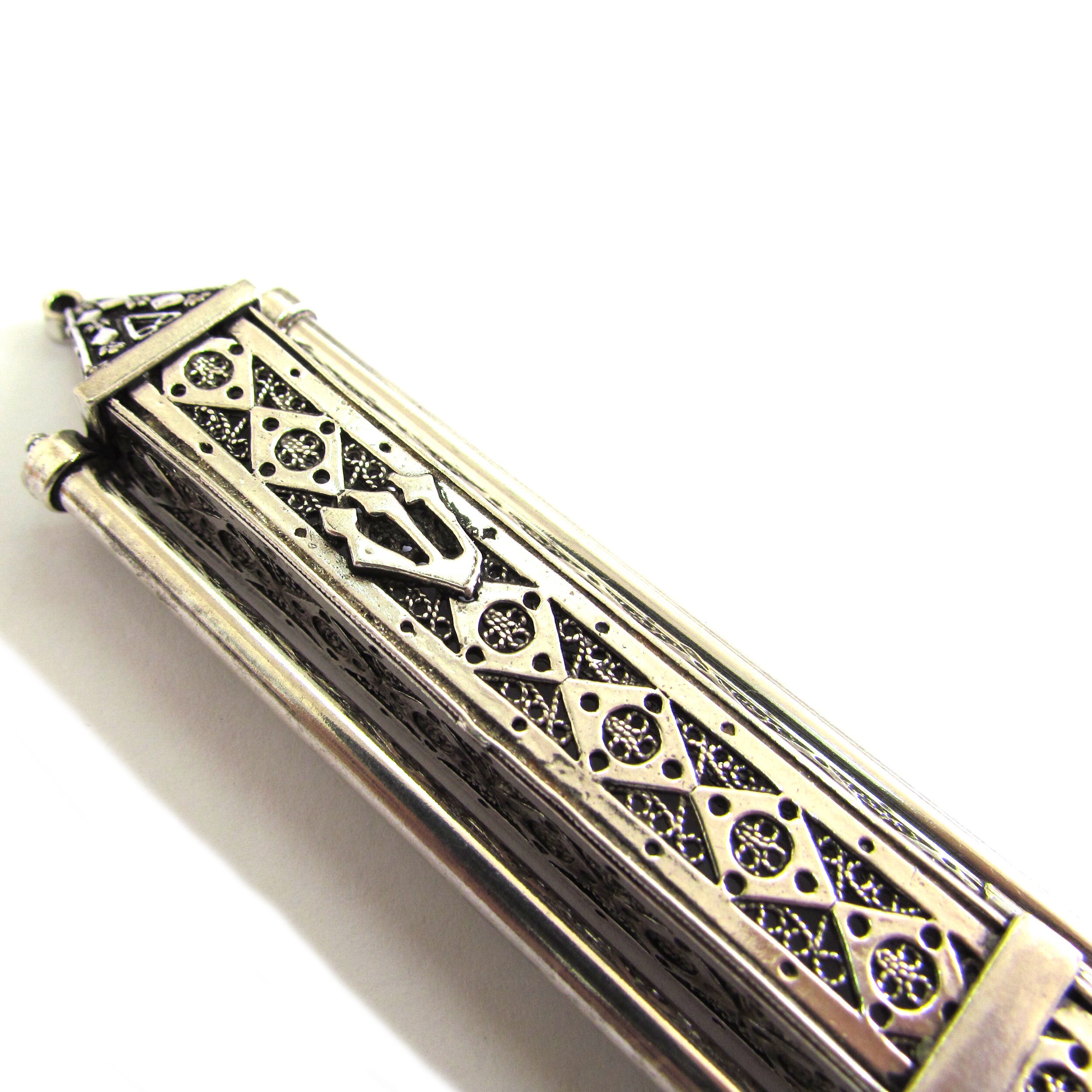 Sterling Silver Mezuzah Case Exclusive Filigree Door Mezuzah Etsy