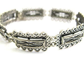 Sterling Silver Bracelet, Woman Jewelry, Ethnic Bracelet, Filigree Bracelet, Silver Bracelet For Women, Exclusive Bracelet, Gift For Her 293