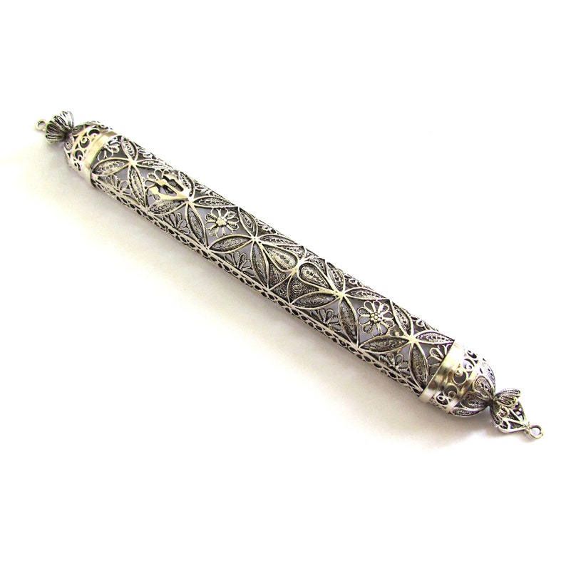 925 Sterling Silver Mezuzah Case Silversmith Filigree | Etsy