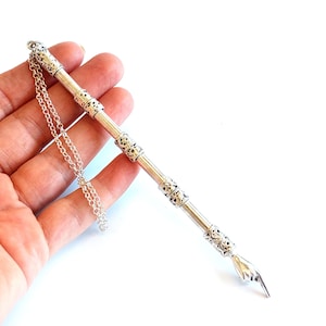 Sterling Silver Torah Pointer, Beautiful Bar & Bat Mitzvah Gift, Yad Torah, 5.5 inches, Artisan Crafted Judaica, Jewish Tradition - ID1875