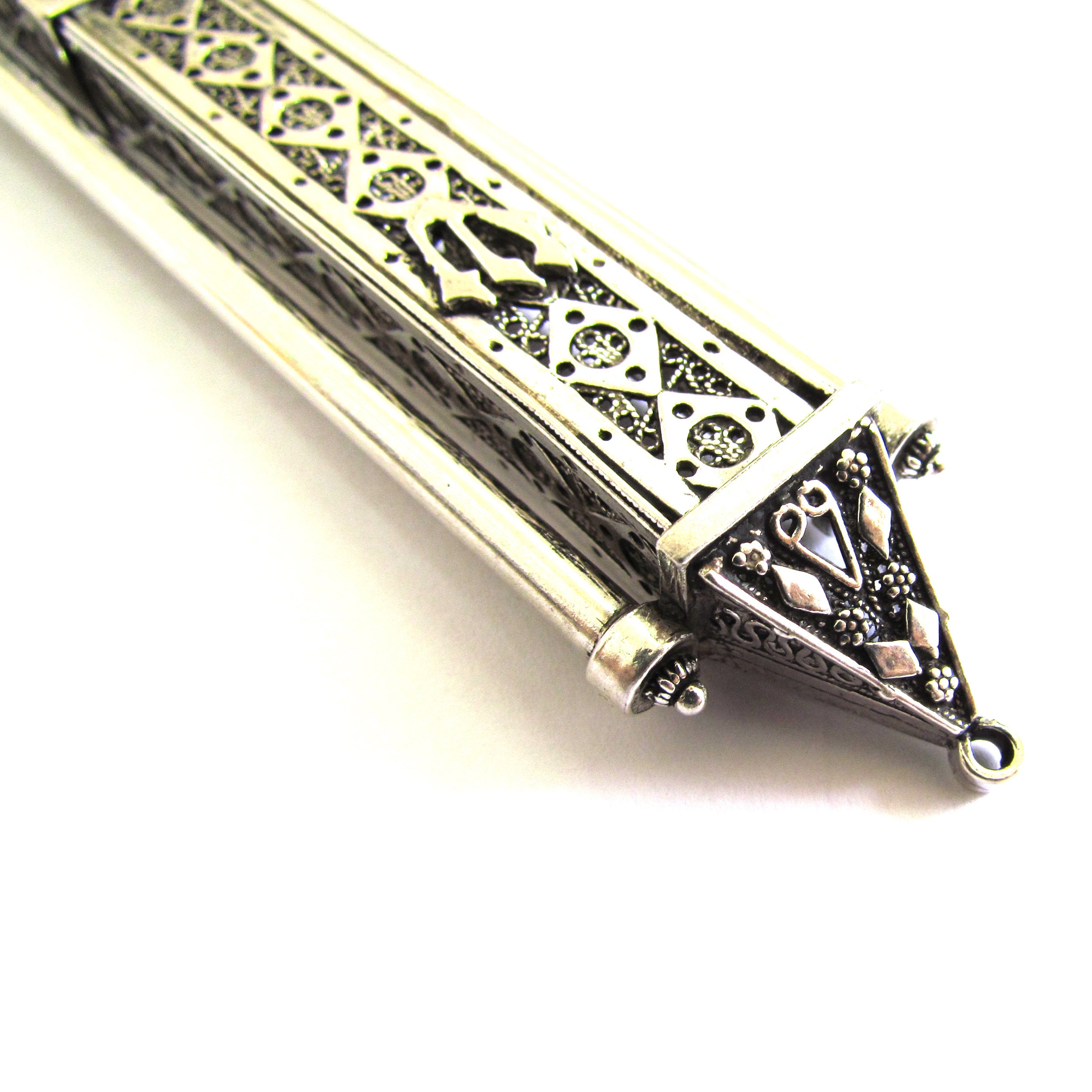 Sterling Silver Mezuzah Case Exclusive Filigree Door Mezuzah Etsy