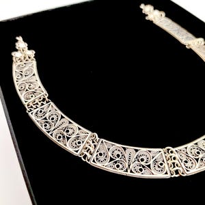 Unieke sterlingzilveren etnische filigraanketting, handgemaakte zilversmid sieraden voor vrouwen - ID240