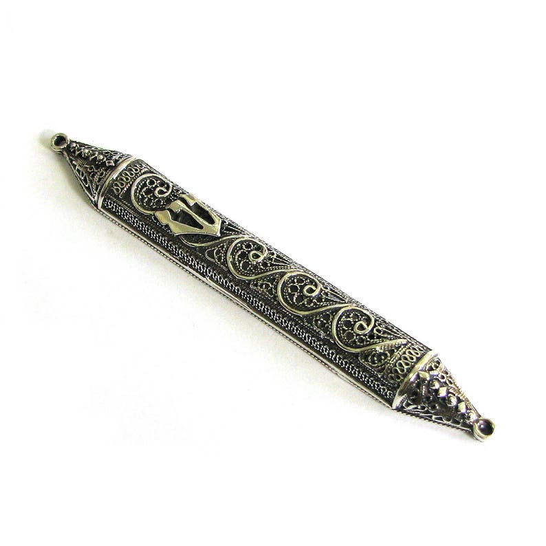 Sterling Silver Mezuzah Case Filigree Door Mezuzah Judaica Etsy