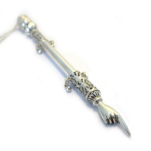 Torah Pointer Made Of Sterling Silver, Exclusive Bar & Bat Mitzvah Gift, Filigree Yad Torah, Artisan Crafted Judaica, Book Pointer - ID1882