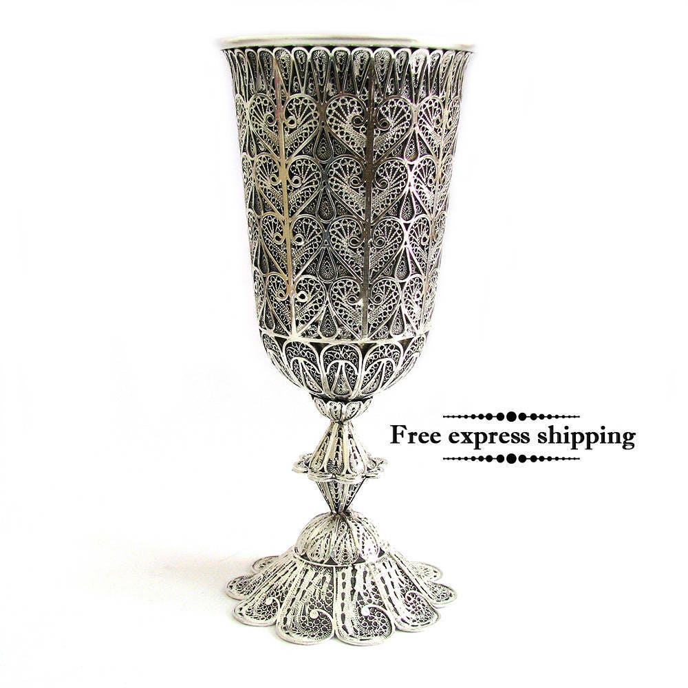 925 Sterling silver Chalice Goblet Handmade Yemenite Etsy
