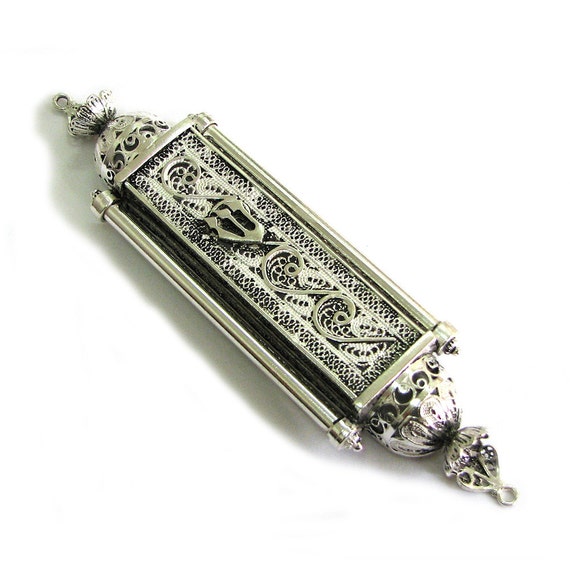 Solid Silver Sterling 925 Mezuzah Case//Holder Judaica