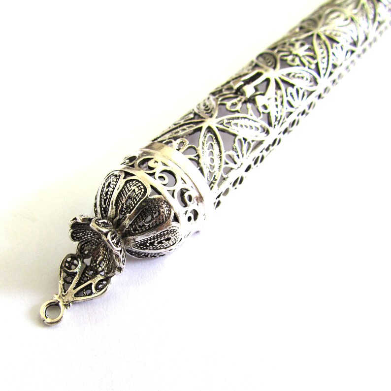 925 Sterling Silver Mezuzah Case Silversmith Filigree | Etsy