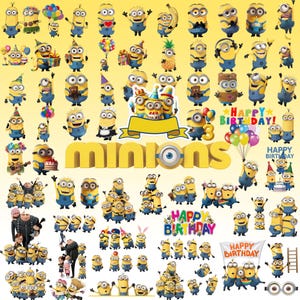 70 PNG Minions PNG-Bundle, Zeichentrickfigur Clipart, hochauflösende transparente PNG-Dateien, Cricut Sublimation Design, sofortiger Download Bild 1